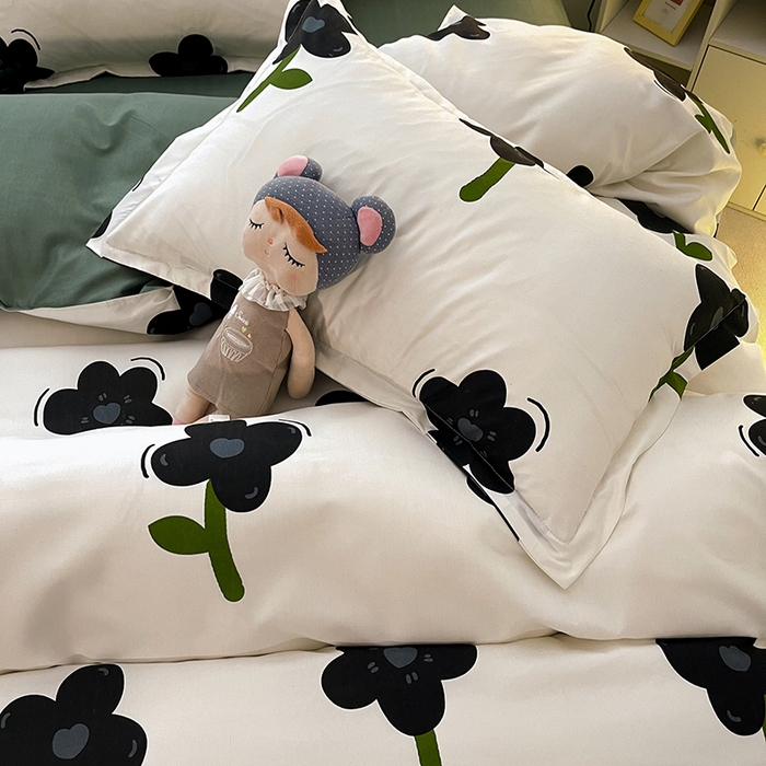 91家纺网 家纺一手货源 找家纺 港岛妹妹 2025年春夏新款芦荟棉印花四件套 轻颜