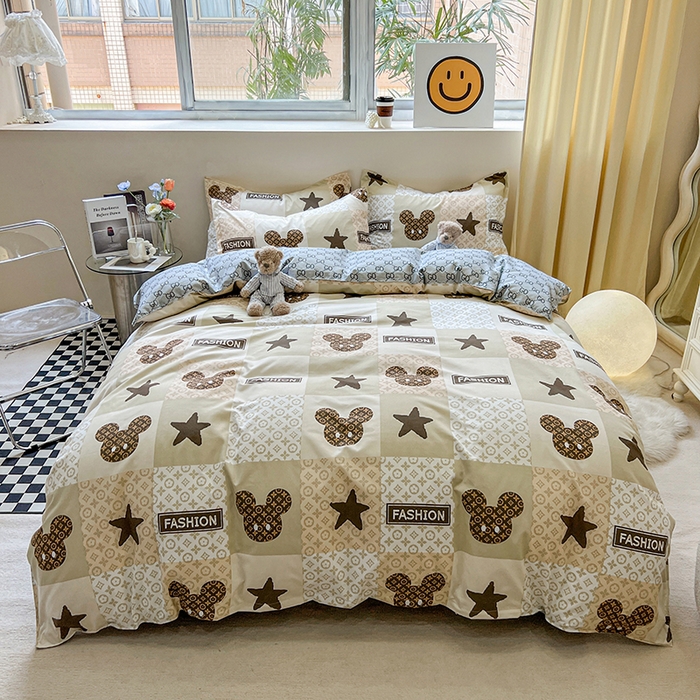 港岛妹妹 2025年春夏新款芦荟棉印花四件套 轻奢