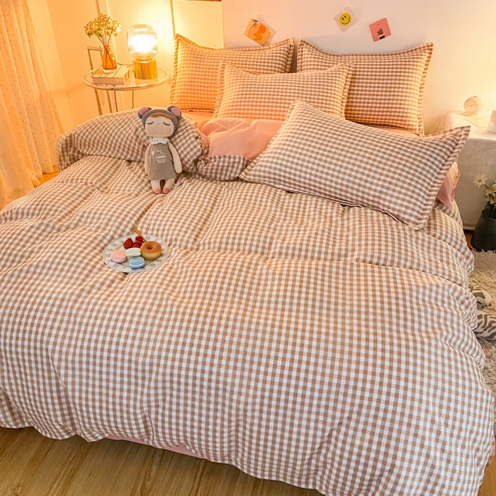 91家纺网 家纺一手货源 找家纺 港岛妹妹 2025年春夏新款芦荟棉印花四件套 玉小格