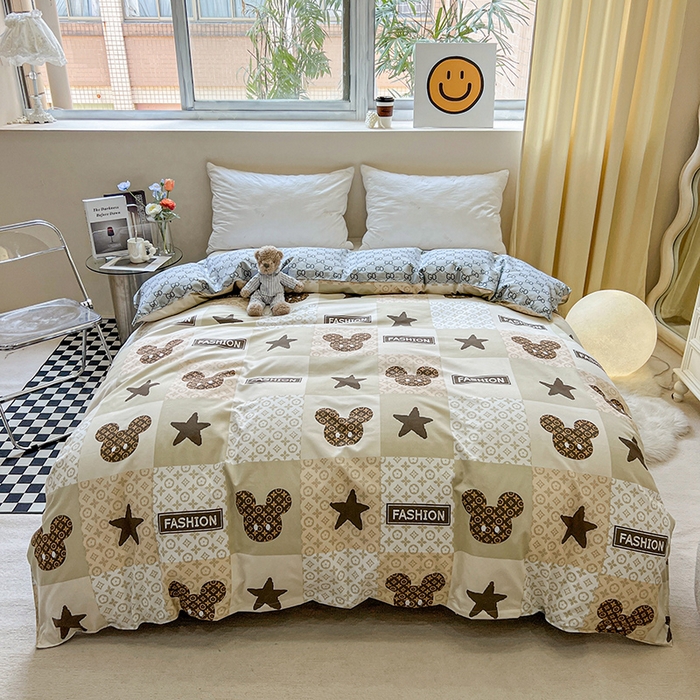 91家纺网 家纺一手货源 找家纺 港岛妹妹 2025年春夏新款芦荟棉印花四件套 轻奢