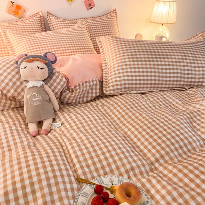 91家纺网 家纺一手货源 找家纺 港岛妹妹 2025年春夏新款芦荟棉印花四件套 玉小格