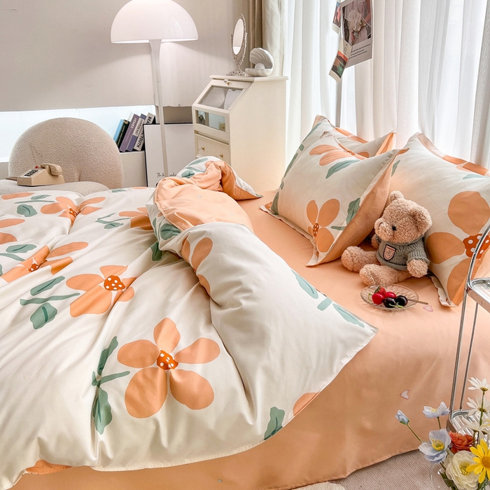 91家纺网 家纺一手货源 找家纺 港岛妹妹 2025年春夏新款芦荟棉印花四件套 馥郁