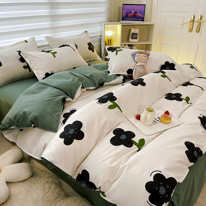 91家纺网 家纺一手货源 找家纺 港岛妹妹 2025年春夏新款芦荟棉印花四件套 轻颜