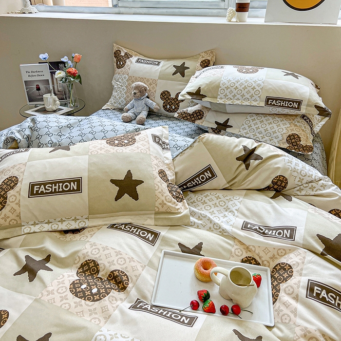 91家纺网 家纺一手货源 找家纺 港岛妹妹 2025年春夏新款芦荟棉印花四件套 轻奢