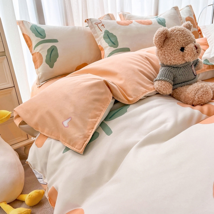 91家纺网 家纺一手货源 找家纺 港岛妹妹 2025年春夏新款芦荟棉印花四件套 馥郁