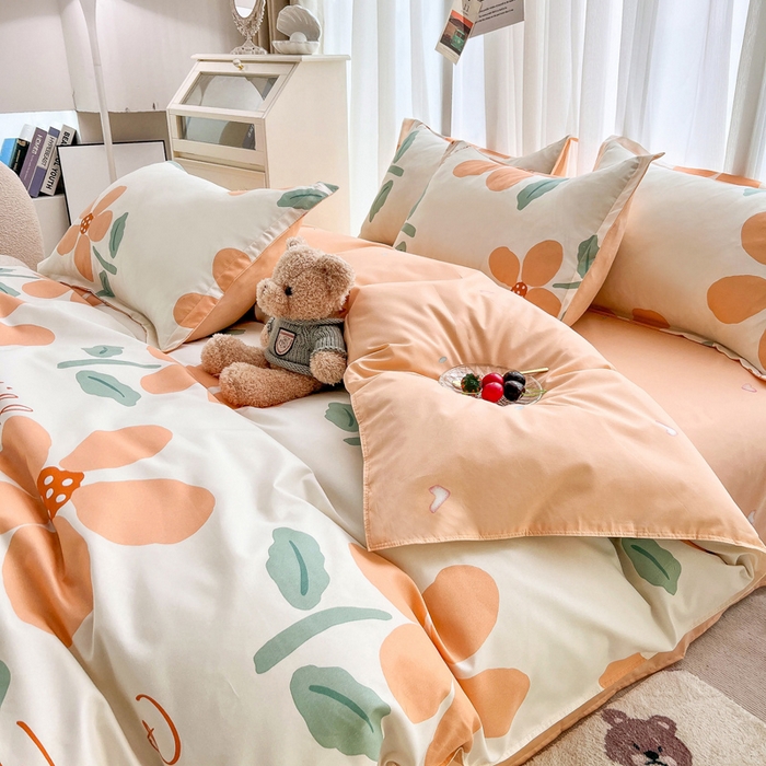 91家纺网 家纺一手货源 找家纺 港岛妹妹 2025年春夏新款芦荟棉印花四件套 馥郁