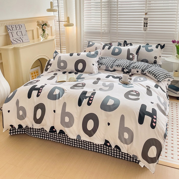 91家纺网 家纺一手货源 找家纺 港岛妹妹 2025年春夏新款芦荟棉印花四件套 维卡