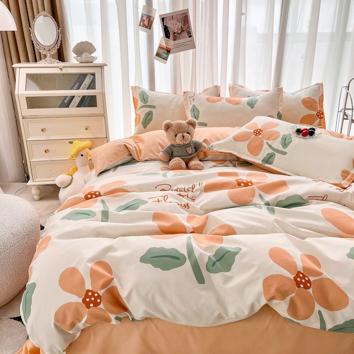 91家纺网 家纺一手货源 找家纺 港岛妹妹 2025年春夏新款芦荟棉印花四件套 馥郁