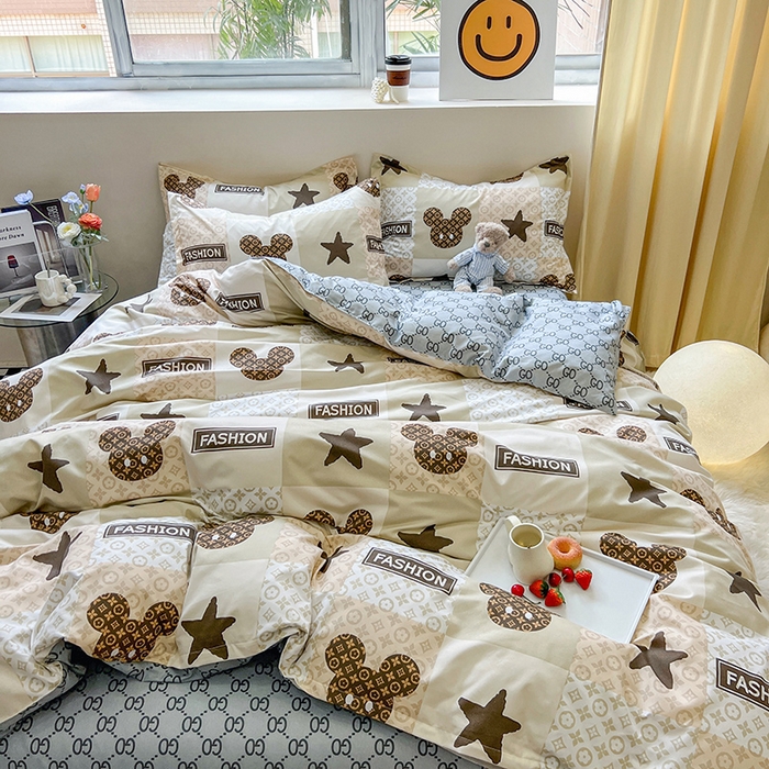 91家纺网 家纺一手货源 找家纺 港岛妹妹 2025年春夏新款芦荟棉印花四件套 轻奢