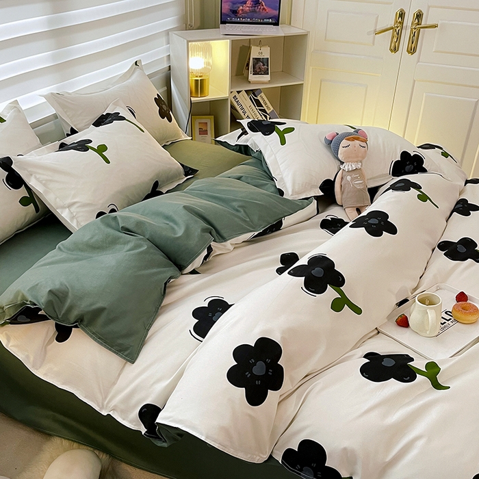 91家纺网 家纺一手货源 找家纺 港岛妹妹 2025年春夏新款芦荟棉印花四件套 轻颜