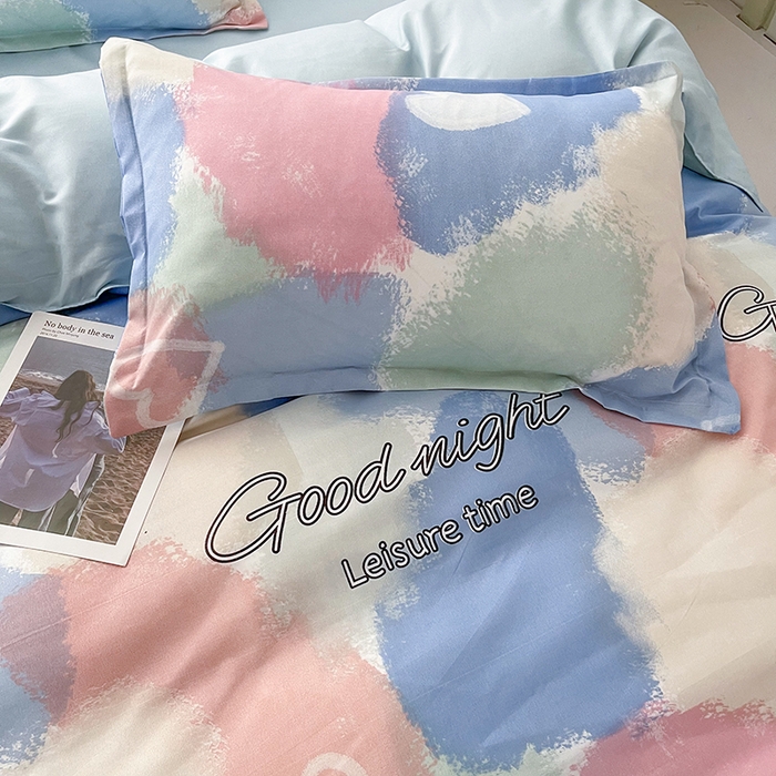 91家纺网 家纺一手货源 找家纺 港岛妹妹 2025年春夏新款芦荟棉印花四件套 渲染