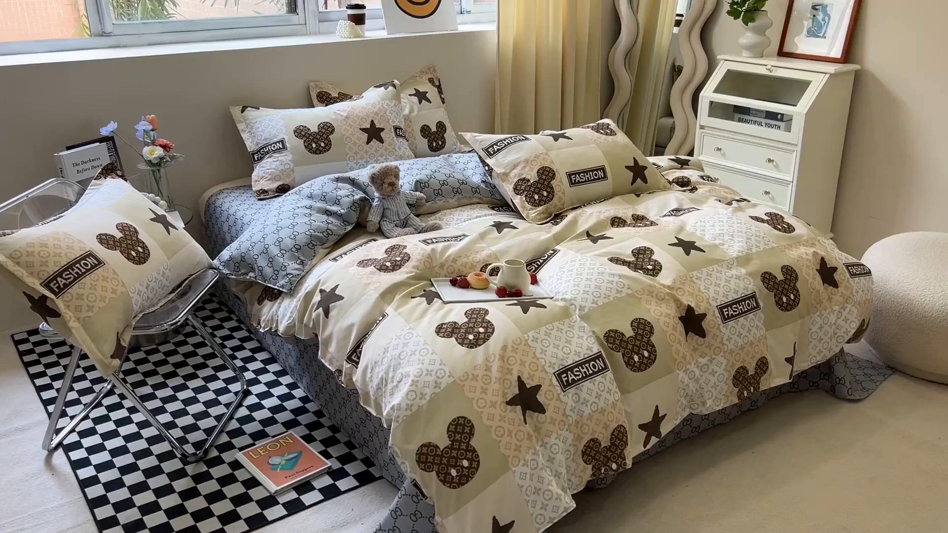 91家纺网 家纺一手货源 找家纺 港岛妹妹 2025年春夏新款芦荟棉印花四件套 轻奢