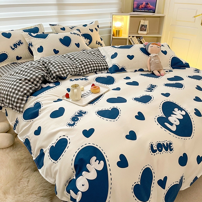 91家纺网 家纺一手货源 找家纺 港岛妹妹 2025年春夏新款芦荟棉印花四件套 誓言