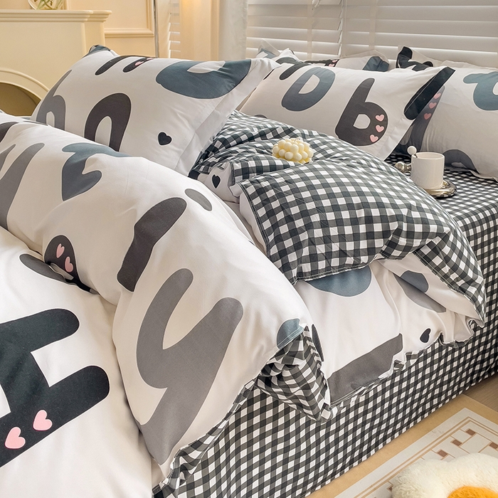 91家纺网 家纺一手货源 找家纺 港岛妹妹 2025年春夏新款芦荟棉印花四件套 维卡