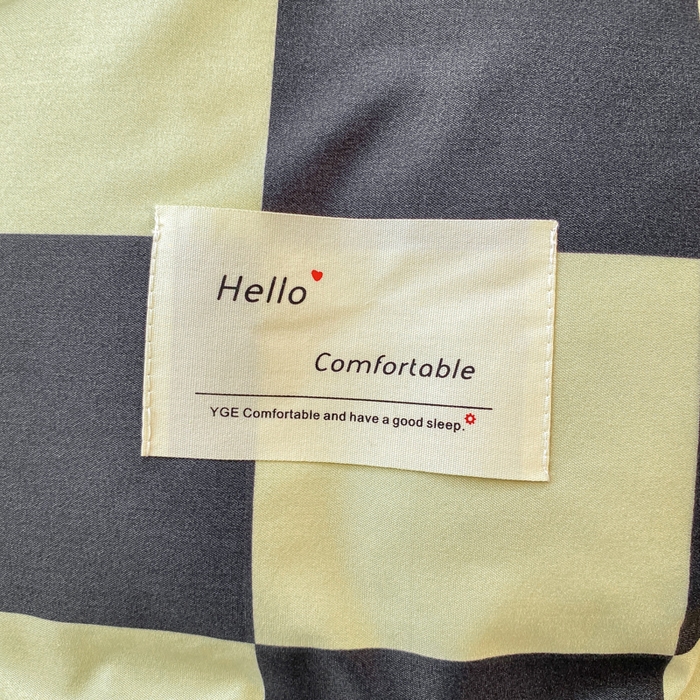 91家纺网 家纺一手货源 找家纺 雅阁尔家纺2025新款无印良品风棋盘格贴标四件套 米卡格