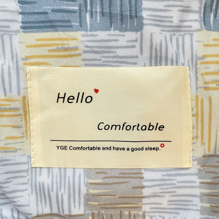 91家纺网 家纺一手货源 找家纺 雅阁尔家纺2025新款无印良品风棋盘格贴标四件套 魔方格