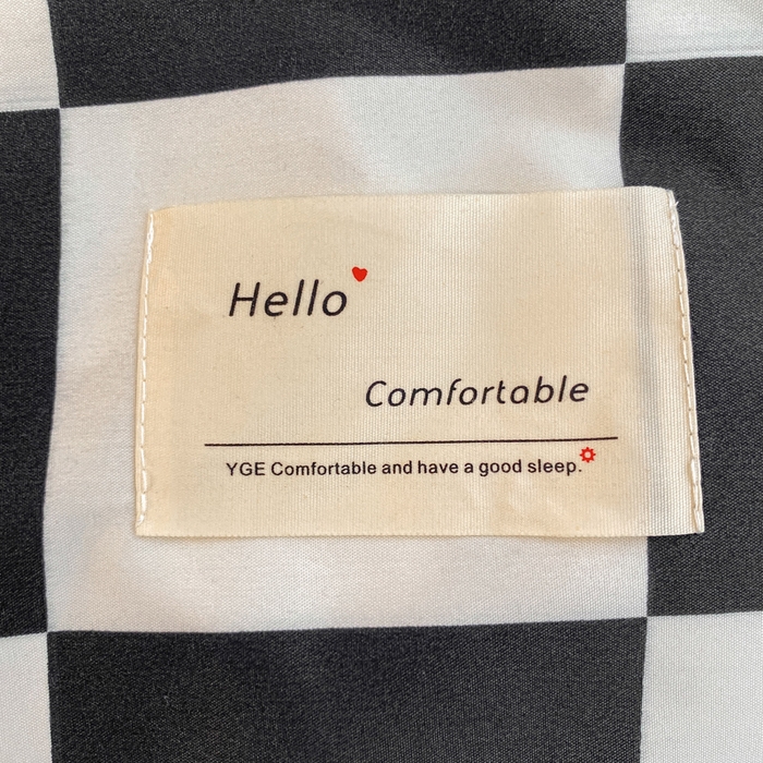 91家纺网 家纺一手货源 找家纺 雅阁尔家纺2025新款无印良品风棋盘格贴标四件套 棋盘格-黑