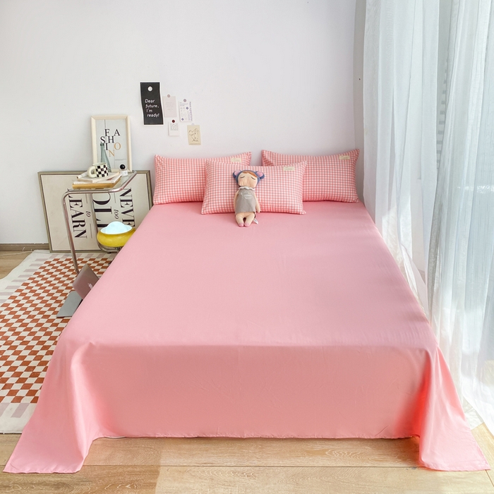 91家纺网 家纺一手货源 找家纺 雅阁尔家纺2025新款无印良品风棋盘格贴标四件套 玉小格