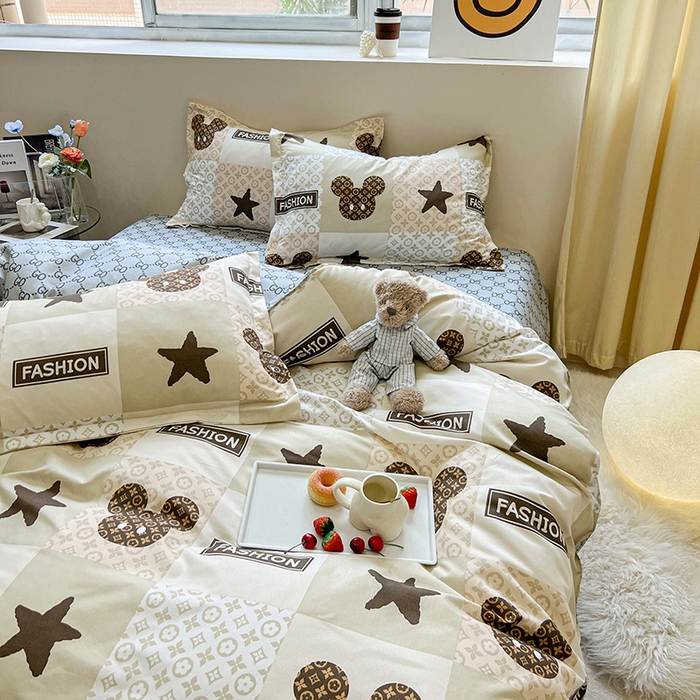 91家纺网 家纺一手货源 找家纺 港岛妹妹 2025年春夏新款芦荟棉印花四件套 轻奢