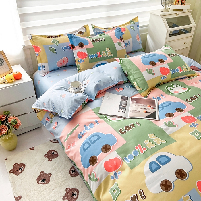 91家纺网 家纺一手货源 找家纺 港岛妹妹 2025年春夏新款芦荟棉印花四件套 元气满满