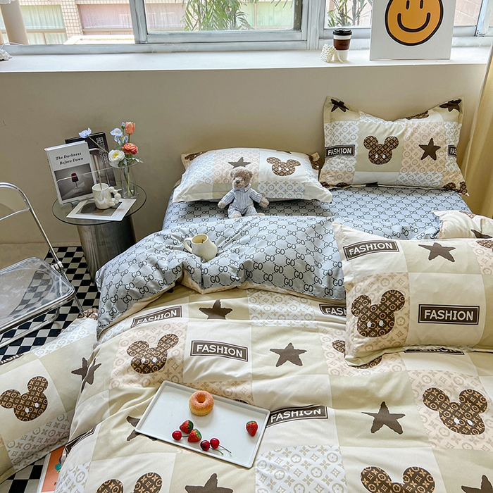 91家纺网 家纺一手货源 找家纺 港岛妹妹 2025年春夏新款芦荟棉印花四件套 轻奢