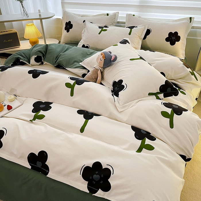 91家纺网 家纺一手货源 找家纺 港岛妹妹 2025年春夏新款芦荟棉印花四件套 轻颜