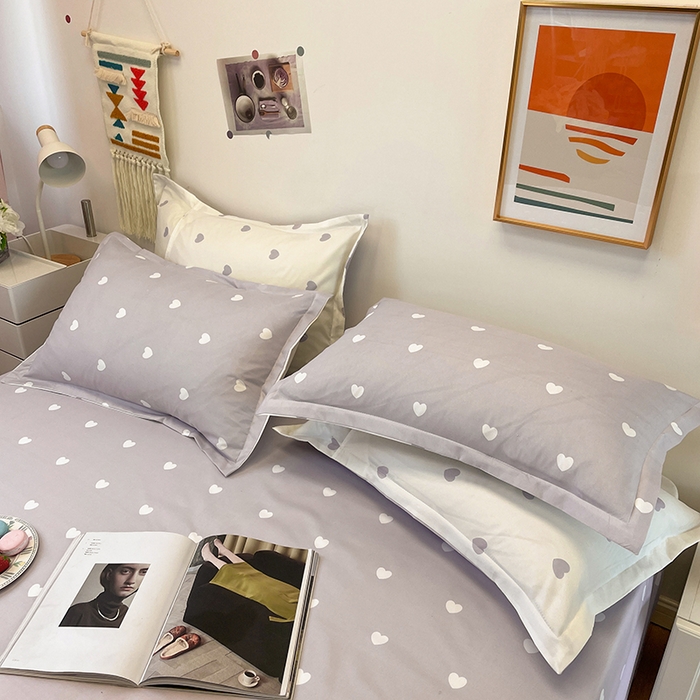 91家纺网 家纺一手货源 找家纺 港岛妹妹 2025年春夏新款芦荟棉印花四件套 心动-灰