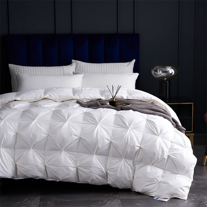 91家纺网 家纺一手货源 找家纺 呆头鹅羽绒工厂店 2025新款全棉羽丝绒扭花被 白鹅绒鸭绒被子被芯羽绒工厂店 白色