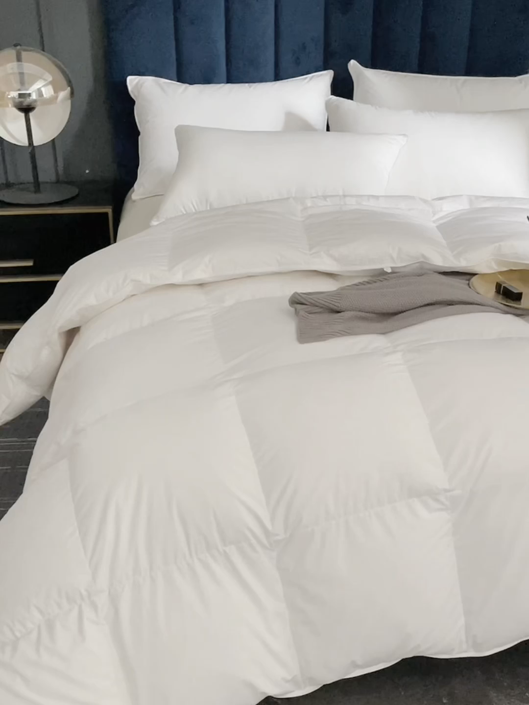 91家纺网 家纺一手货源 找家纺 呆头鹅羽绒工厂店 2025新款全棉羽丝绒标准被 白鹅绒鸭绒被子被芯羽绒工厂店 白色