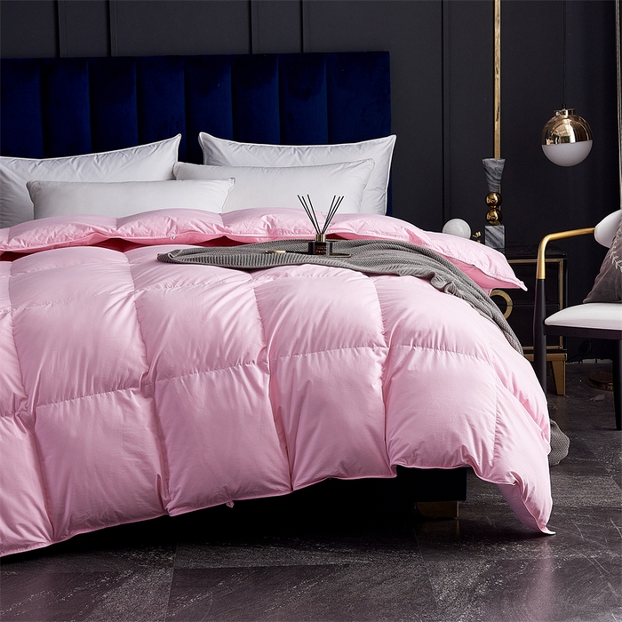 91家纺网 家纺一手货源 找家纺 呆头鹅羽绒工厂店 2025新款全棉羽丝绒标准被 白鹅绒鸭绒被子被芯羽绒工厂店 粉色