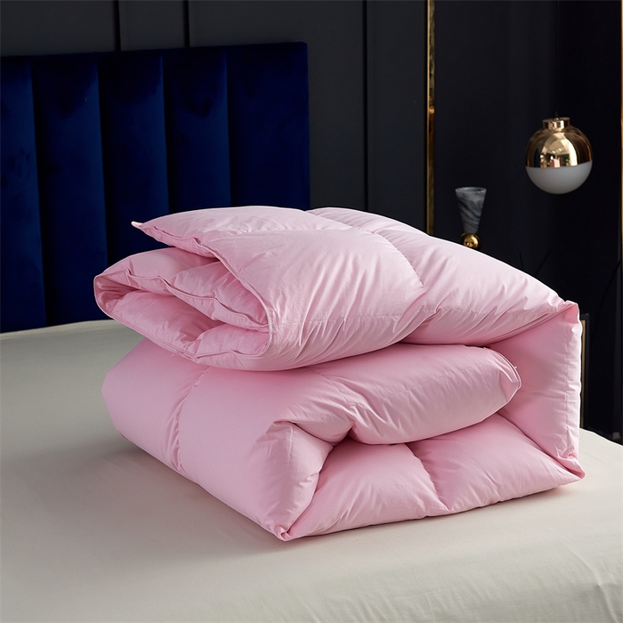 91家纺网 家纺一手货源 找家纺 呆头鹅羽绒工厂店 2025新款全棉羽丝绒标准被 白鹅绒鸭绒被子被芯羽绒工厂店 粉色