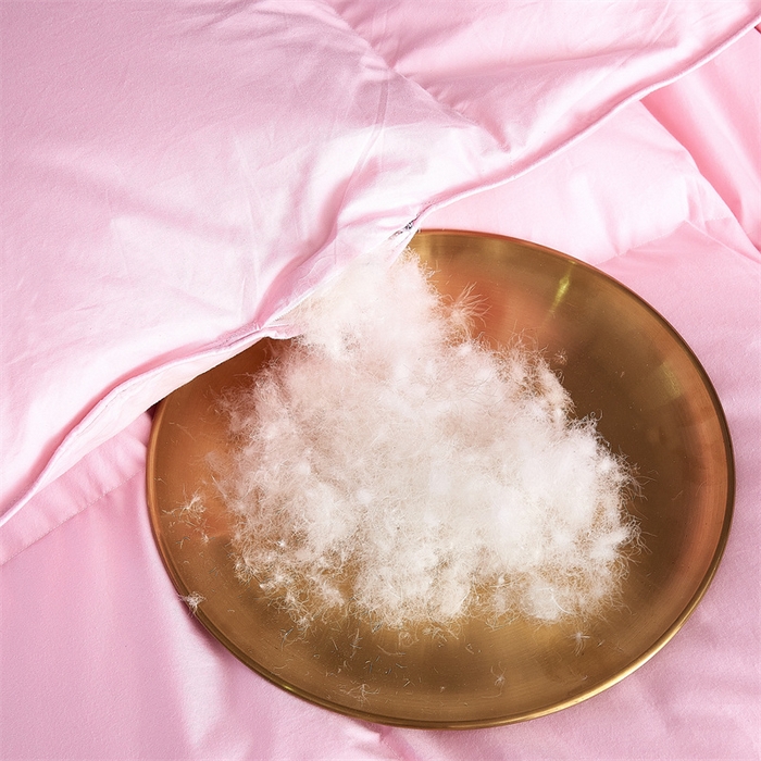 91家纺网 家纺一手货源 找家纺 呆头鹅羽绒工厂店 2025新款全棉羽丝绒标准被 白鹅绒鸭绒被子被芯羽绒工厂店 粉色