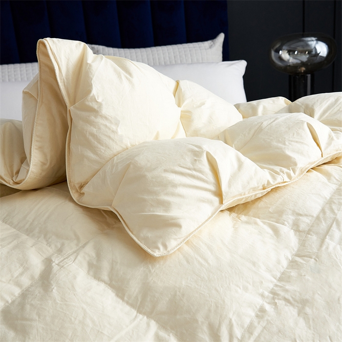 91家纺网 家纺一手货源 找家纺 呆头鹅羽绒工厂店 2025新款全棉羽丝绒扭花被 白鹅绒鸭绒被子被芯羽绒工厂店 黄色