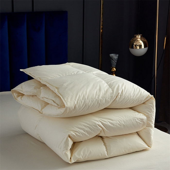 91家纺网 家纺一手货源 找家纺 呆头鹅羽绒工厂店 2025新款全棉羽丝绒标准被 白鹅绒鸭绒被子被芯羽绒工厂店 黄色