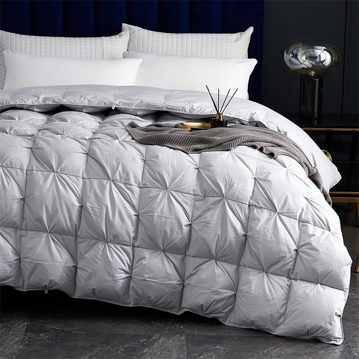 91家纺网 家纺一手货源 找家纺 呆头鹅羽绒工厂店 2025新款全棉羽丝绒扭花被 白鹅绒鸭绒被子被芯羽绒工厂店 灰色
