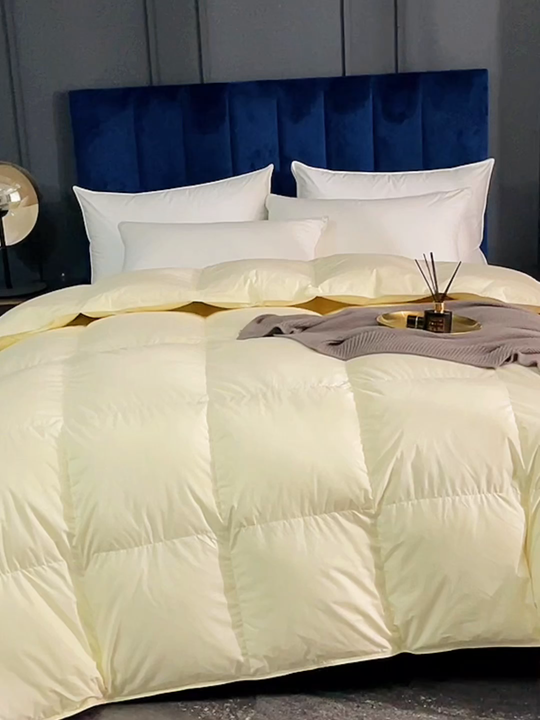 91家纺网 家纺一手货源 找家纺 呆头鹅羽绒工厂店 2025新款全棉羽丝绒标准被 白鹅绒鸭绒被子被芯羽绒工厂店 黄色