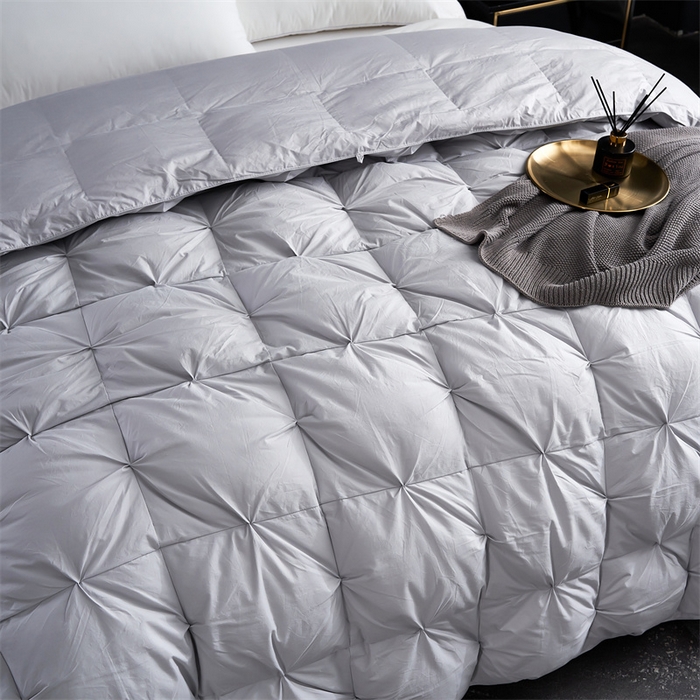 91家纺网 家纺一手货源 找家纺 呆头鹅羽绒工厂店 2025新款全棉羽丝绒扭花被 白鹅绒鸭绒被子被芯羽绒工厂店 灰色