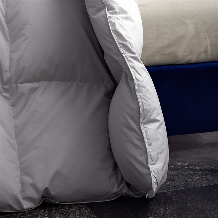 91家纺网 家纺一手货源 找家纺 呆头鹅羽绒工厂店 2025新款全棉羽丝绒标准被 白鹅绒鸭绒被子被芯羽绒工厂店 灰色