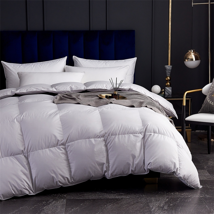 91家纺网 家纺一手货源 找家纺 呆头鹅羽绒工厂店 2025新款全棉羽丝绒标准被 白鹅绒鸭绒被子被芯羽绒工厂店 灰色