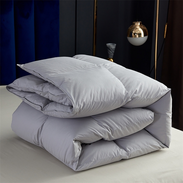 91家纺网 家纺一手货源 找家纺 呆头鹅羽绒工厂店 2025新款全棉羽丝绒标准被 白鹅绒鸭绒被子被芯羽绒工厂店 灰色