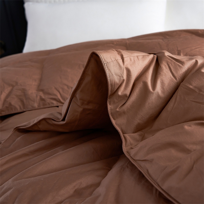 91家纺网 家纺一手货源 找家纺 呆头鹅羽绒工厂店 2025新款全棉羽丝绒扭花被 白鹅绒鸭绒被子被芯羽绒工厂店 咖色