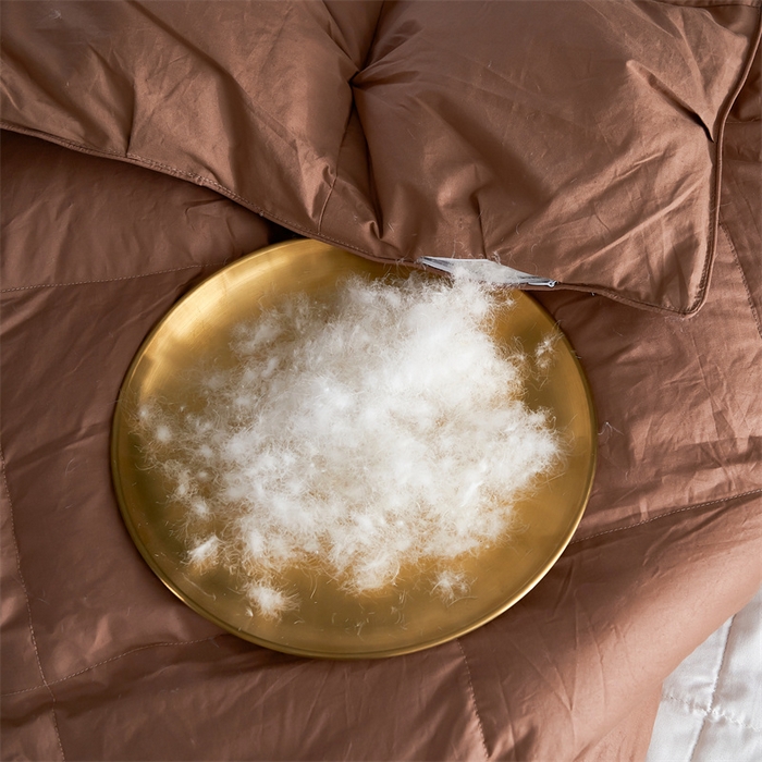 91家纺网 家纺一手货源 找家纺 呆头鹅羽绒工厂店 2025新款全棉羽丝绒扭花被 白鹅绒鸭绒被子被芯羽绒工厂店 咖色