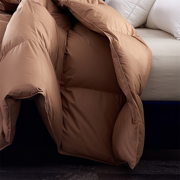 91家纺网 家纺一手货源 找家纺 呆头鹅羽绒工厂店 2025新款全棉羽丝绒标准被 白鹅绒鸭绒被子被芯羽绒工厂店 咖色