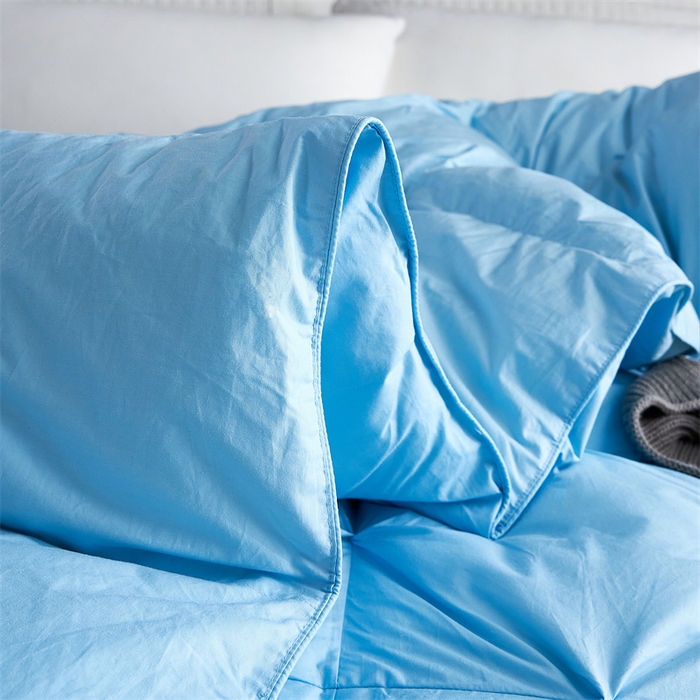 91家纺网 家纺一手货源 找家纺 呆头鹅羽绒工厂店 2025新款全棉羽丝绒扭花被 白鹅绒鸭绒被子被芯羽绒工厂店 蓝色