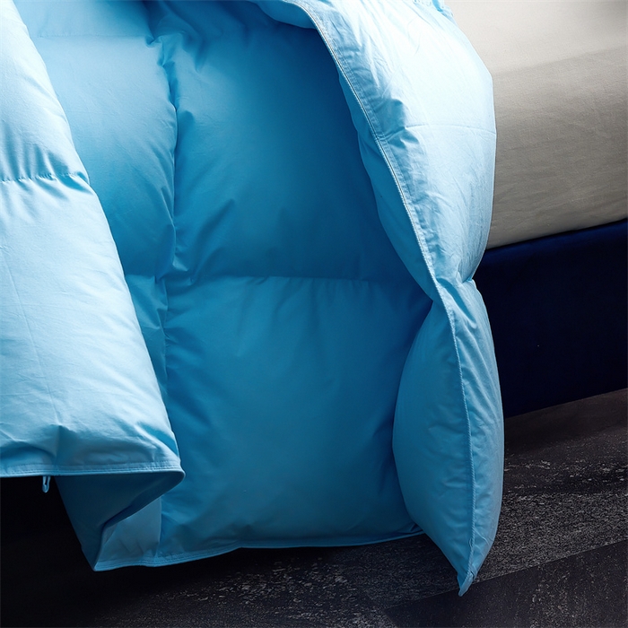 91家纺网 家纺一手货源 找家纺 呆头鹅羽绒工厂店 2025新款全棉羽丝绒标准被 白鹅绒鸭绒被子被芯羽绒工厂店 蓝色
