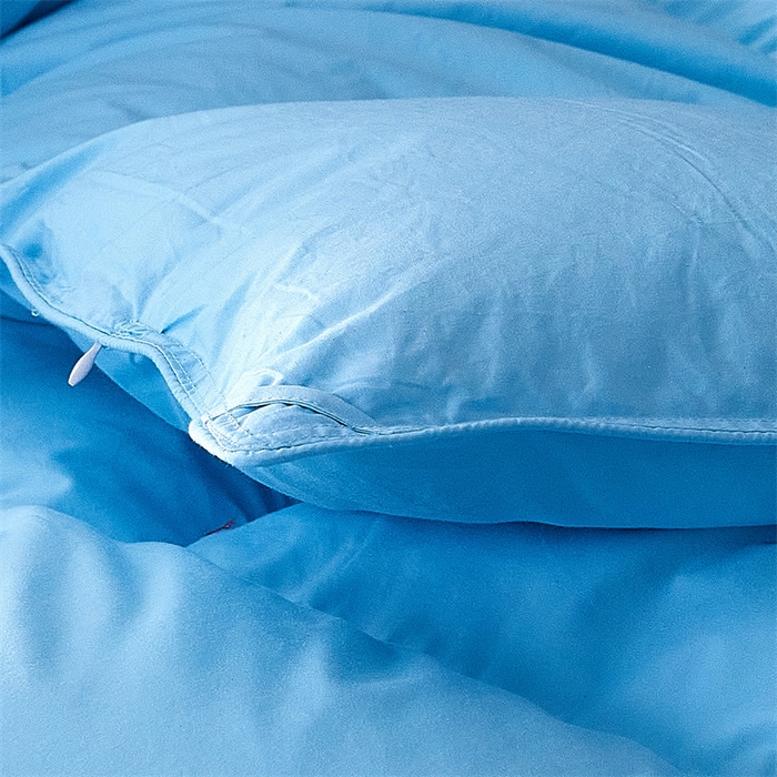 91家纺网 家纺一手货源 找家纺 呆头鹅羽绒工厂店 2025新款全棉羽丝绒标准被 白鹅绒鸭绒被子被芯羽绒工厂店 蓝色