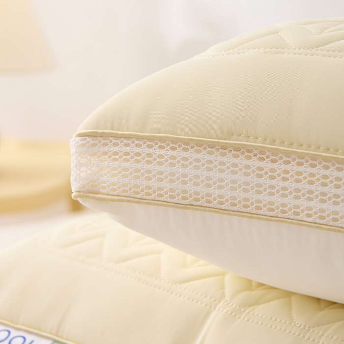 91家纺网 家纺一手货源 找家纺 卓昌枕芯 2025夏季新款冰丝凉感定形枕头枕芯 米黄-凉感冰丝护颈枕 800g低枕一只