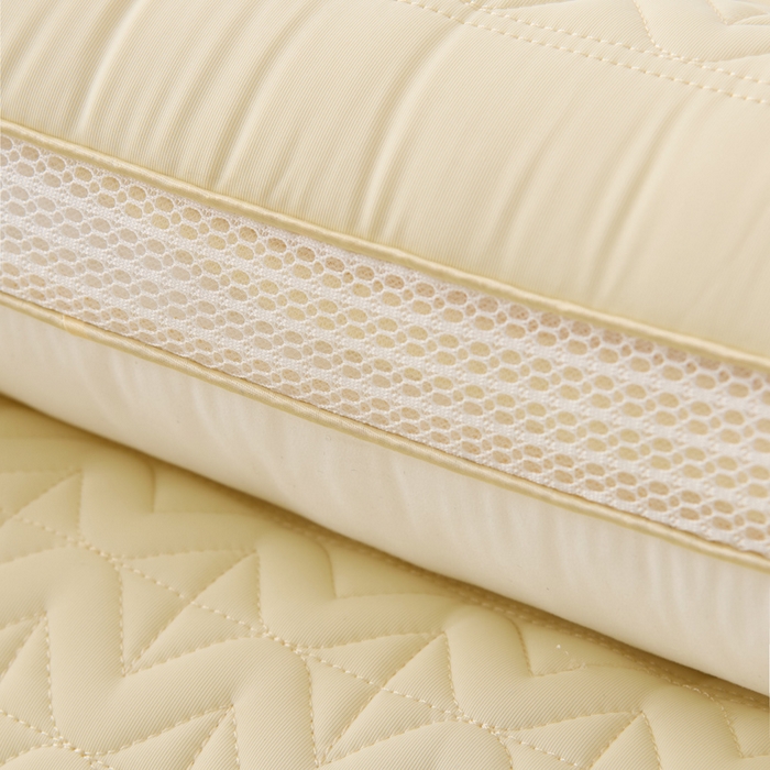 91家纺网 家纺一手货源 找家纺 卓昌枕芯 2025夏季新款冰丝凉感定形枕头枕芯 米黄-凉感冰丝护颈枕 1000g高枕一对