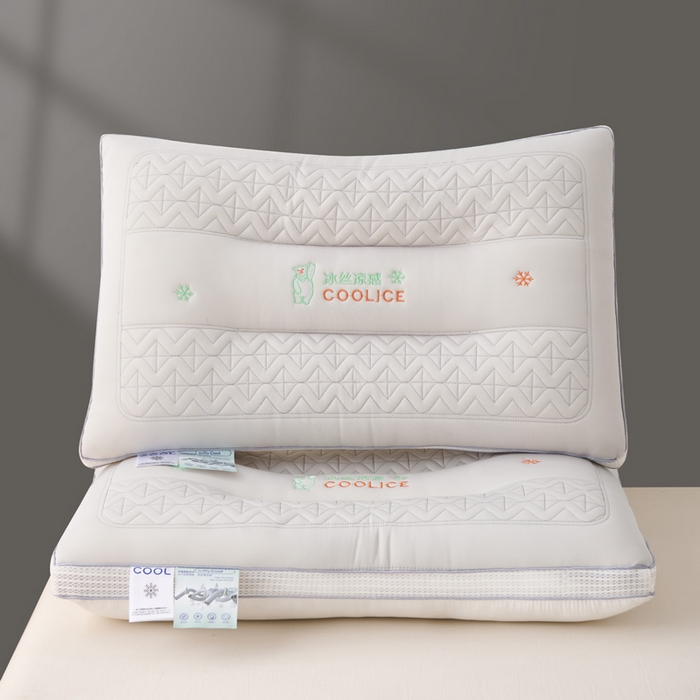 91家纺网 家纺一手货源 找家纺 卓昌枕芯 2025夏季新款冰丝凉感定形枕头枕芯 浅灰-凉感冰丝护颈枕 800g低枕一只