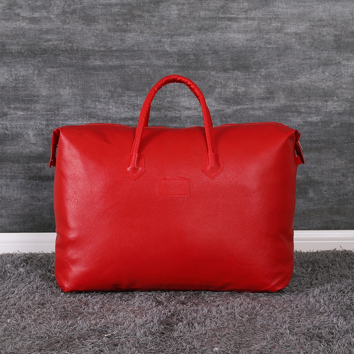 91家纺网 家纺一手货源 找家纺 呆头鹅羽绒工厂店 2025新款被子被芯手提袋 白鹅绒鸭绒被子被芯羽绒工厂店 皮革软包被子手提袋-红色